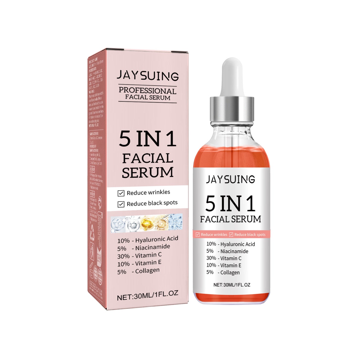 5 In 1 Facial Serum with Vitamin C and Hyaluronic Acid